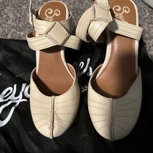 Seychelles Cream Leather Mules